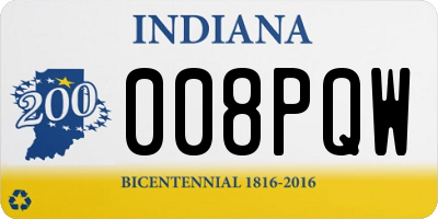 IN license plate 008PQW