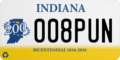 IN license plate 008PUN