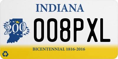 IN license plate 008PXL