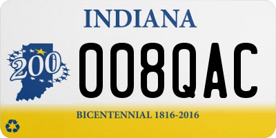 IN license plate 008QAC