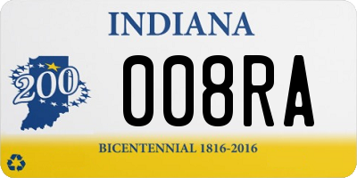 IN license plate 008RA