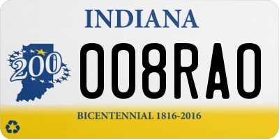 IN license plate 008RAO
