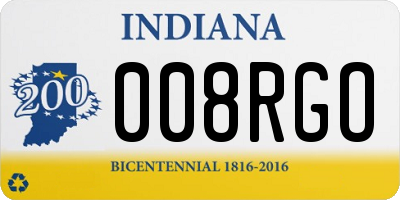 IN license plate 008RGO