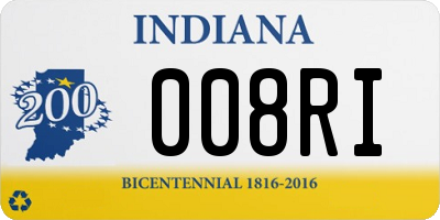 IN license plate 008RI