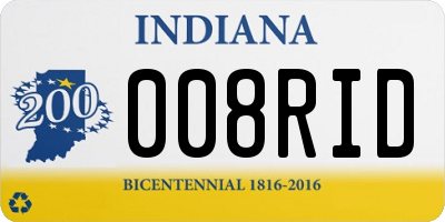 IN license plate 008RID