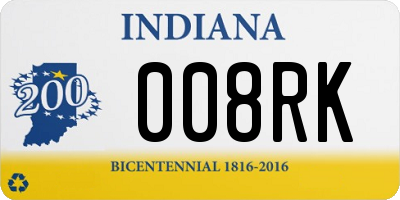 IN license plate 008RK