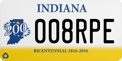 IN license plate 008RPE