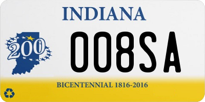 IN license plate 008SA