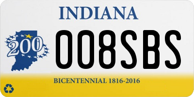 IN license plate 008SBS