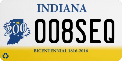 IN license plate 008SEQ
