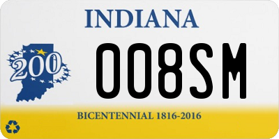 IN license plate 008SM