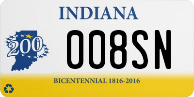 IN license plate 008SN