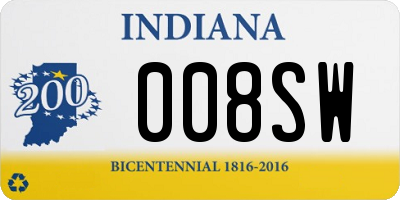 IN license plate 008SW