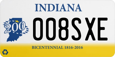 IN license plate 008SXE