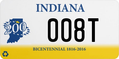 IN license plate 008T