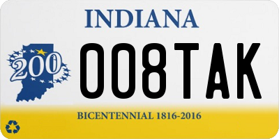 IN license plate 008TAK