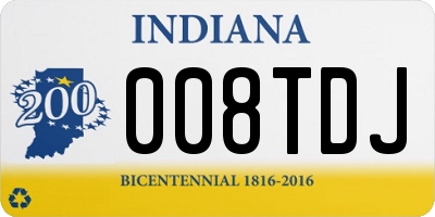 IN license plate 008TDJ
