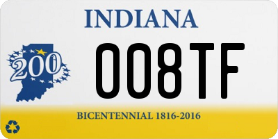 IN license plate 008TF