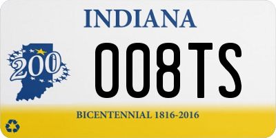 IN license plate 008TS
