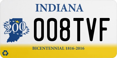 IN license plate 008TVF
