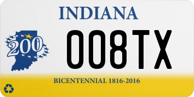 IN license plate 008TX