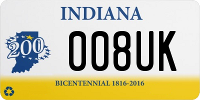 IN license plate 008UK