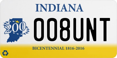 IN license plate 008UNT