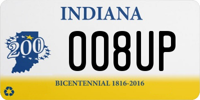 IN license plate 008UP