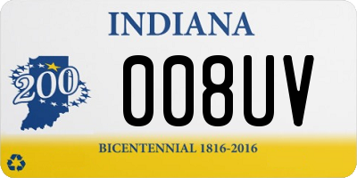 IN license plate 008UV