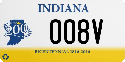 IN license plate 008V