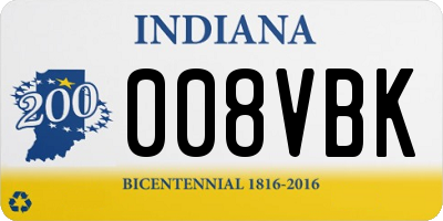 IN license plate 008VBK