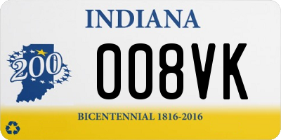 IN license plate 008VK