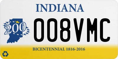 IN license plate 008VMC