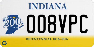 IN license plate 008VPC
