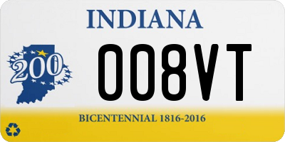 IN license plate 008VT
