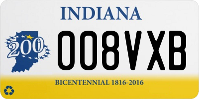 IN license plate 008VXB