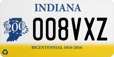 IN license plate 008VXZ