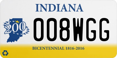 IN license plate 008WGG