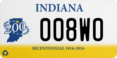 IN license plate 008WO