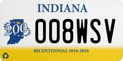 IN license plate 008WSV
