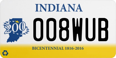IN license plate 008WUB