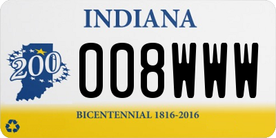 IN license plate 008WWW
