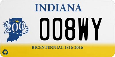 IN license plate 008WY