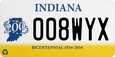 IN license plate 008WYX