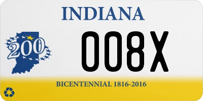 IN license plate 008X