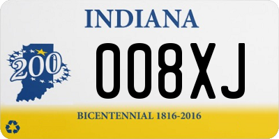 IN license plate 008XJ