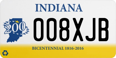 IN license plate 008XJB