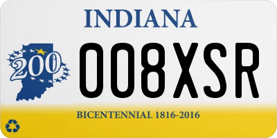 IN license plate 008XSR