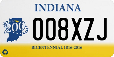 IN license plate 008XZJ
