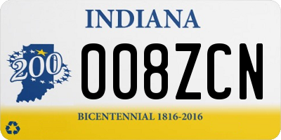 IN license plate 008ZCN